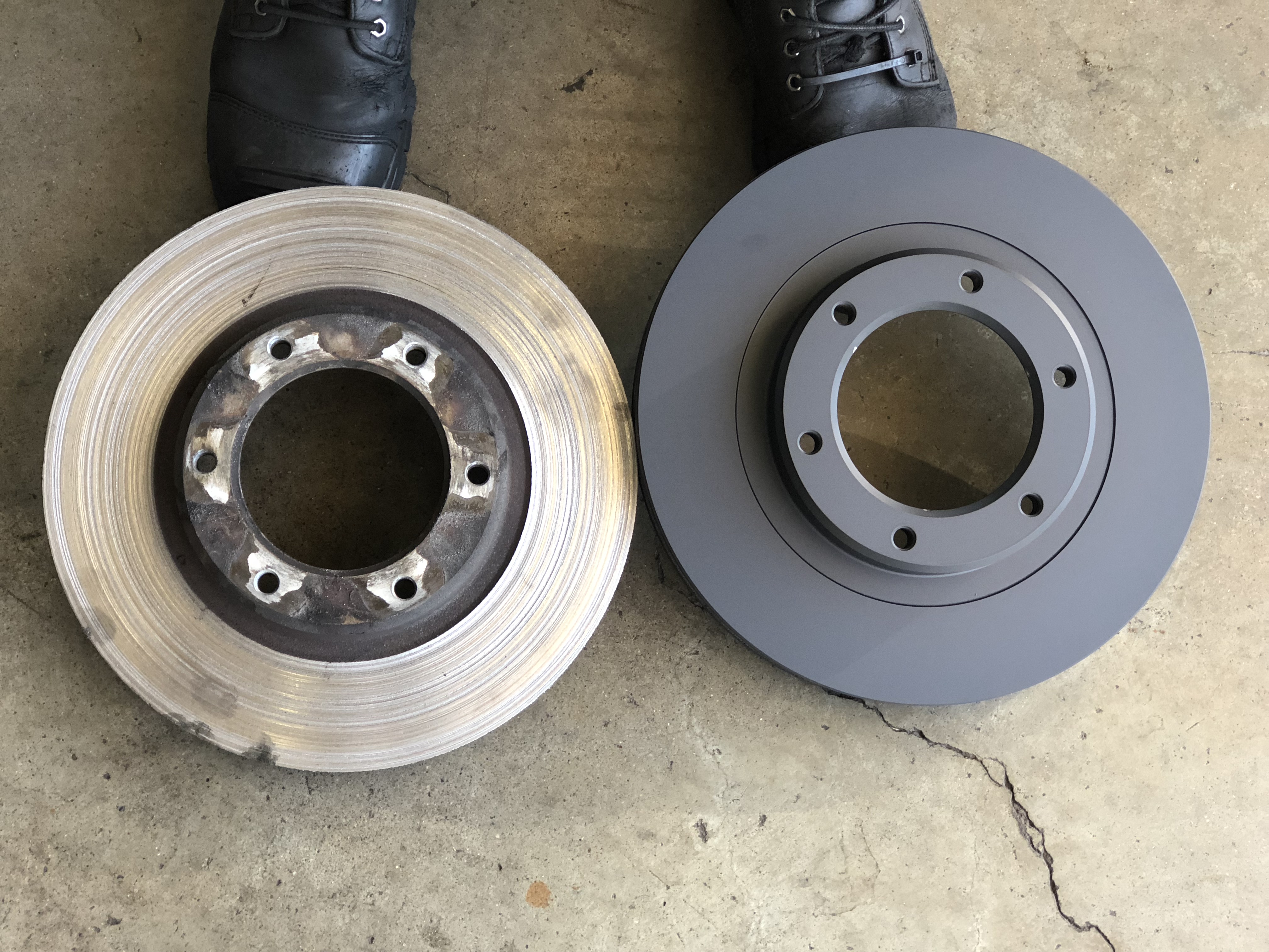 Worn and New Disc Rotors